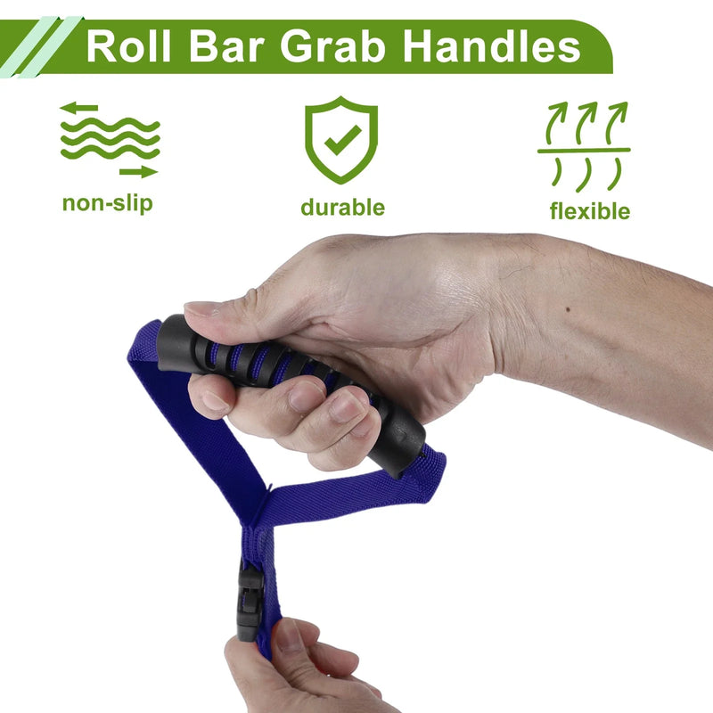 Jeep Wrangler JL Blue Roll Bar Grab Handles (2018-2024)