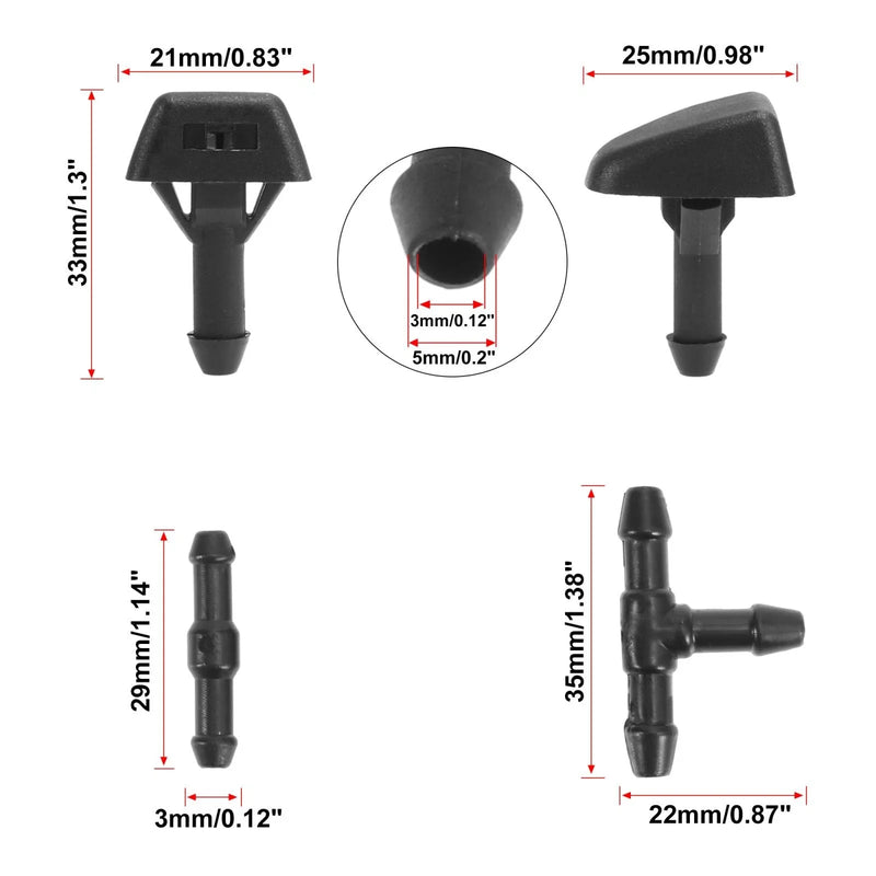 Volvo V50 C70 S40 7pcs Windshield Wiper Fluid Squirter Nozzles (2004-2013)