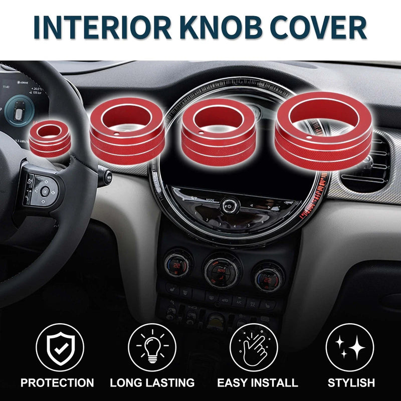 Mini Cooper (2014-2022) 4 x Pcs AC Media Volume Switch Knob Cover Ring