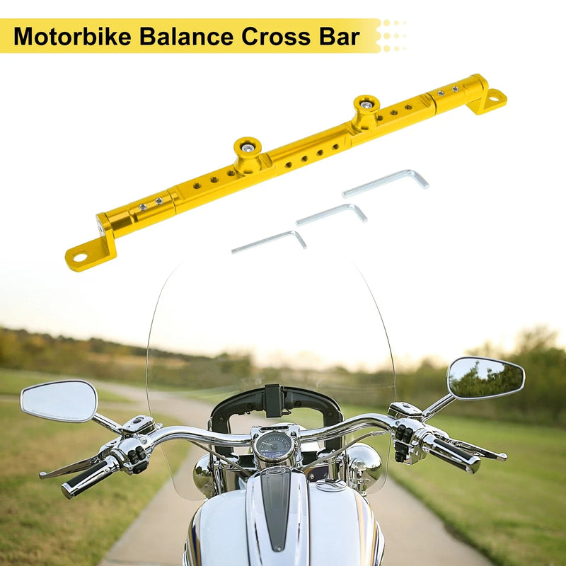 Motorcycle Balance Bar Handlebars 10mm/0.39 Dia Gold Tone