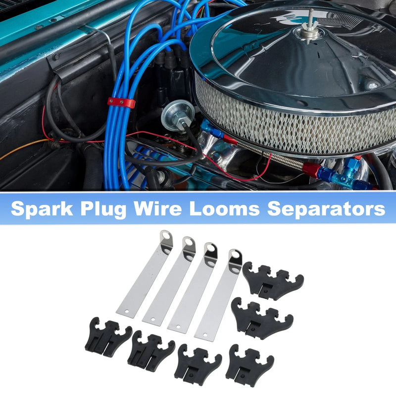 Chevy & Ford Black Spark Plug Separators 7/8/9mm Engine