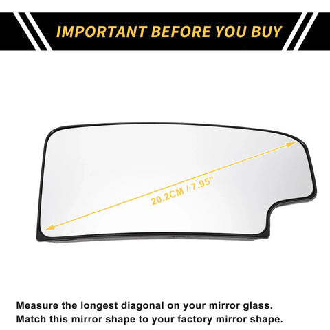 Chevrolet Silverado 2500 3500 HD Heated Left Side Mirror Glass Replacement