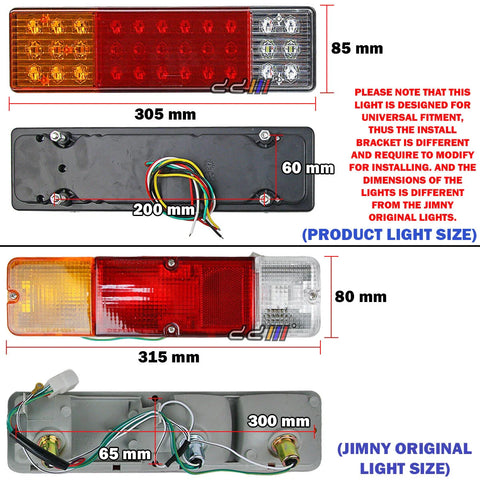 Suzuki Jimny Sierra SJ410 SJ413 Samurai 12V LED Tail Light (1981-1998)