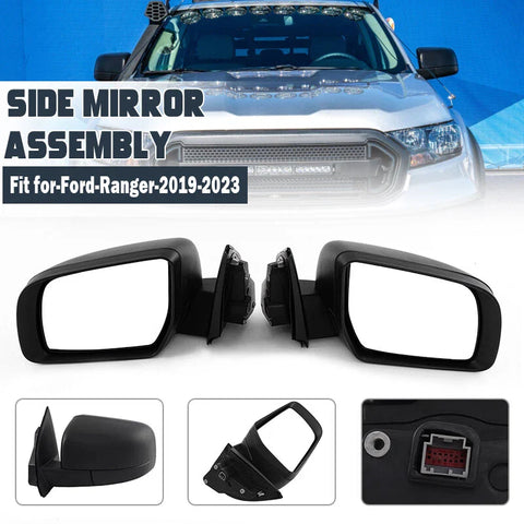 Ford Ranger Left & Right Side Rear View Mirrors with Glass (2019-2023)