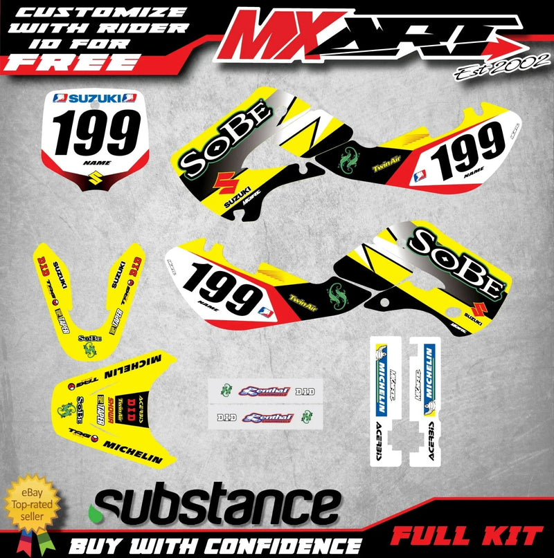 Suzuki DRZ 110 (2000-2019) Decals Custom Graphics Kit SOBE Style