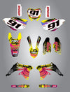 Suzuki RMZ 450 Neon Stickers Decals Custom Graphic Kit (2008-2015)