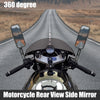 Motorcycle 1 Set 8mm 10mm Screw Thread Rearview Mirror Black