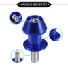 Bike Pair Motorbike Swingarm Spools 8mm CNC Swing Arm Spools Sliders Blue