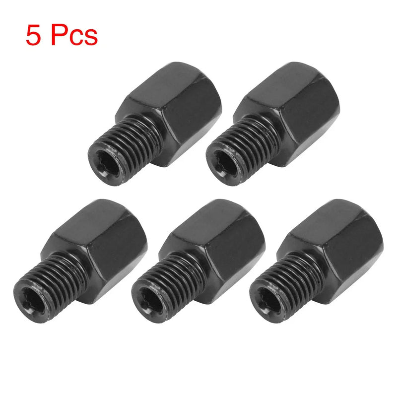 Bike 5x 10mm LH to 10mm RH Black Motorcycle Rearview Mirrors Adapter Screws