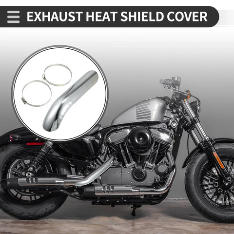 Universal Motorcycle Exhaust Muffler Pipe Heat Shield Curved 265x55mm