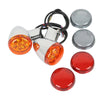 Harley Sportster XL 883 Chrome/Black LED Turn Signals w/ Bracket (1992-2022)