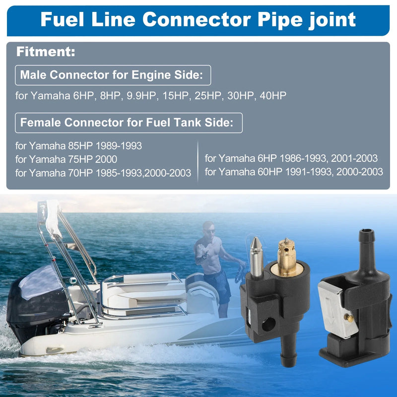 Yamaha 6HP 8HP 9.9HP 1/4" Marine Fuel Line Connector