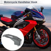 Square Aluminum Alloy Motorcycle Hanging Hook 1 Set Titanium Tone 78mm Length