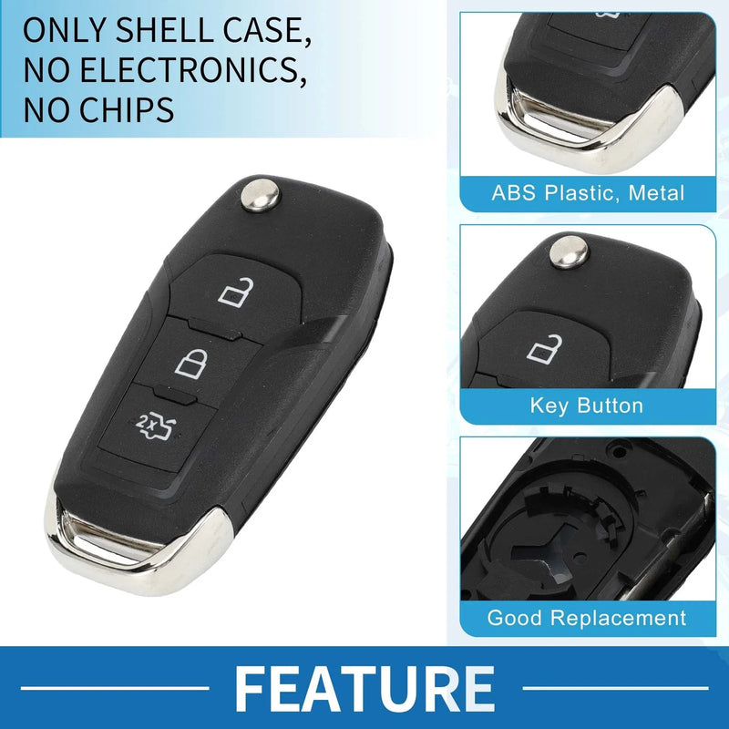 Ford Ka Fiesta Focus Transit 3 Button Keyless Entry Remote Key Shell Case