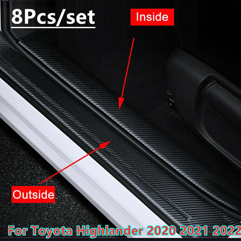 Toyota Highlander Leather Door Sill Guard Pedal Protector Cover (2020–2022)