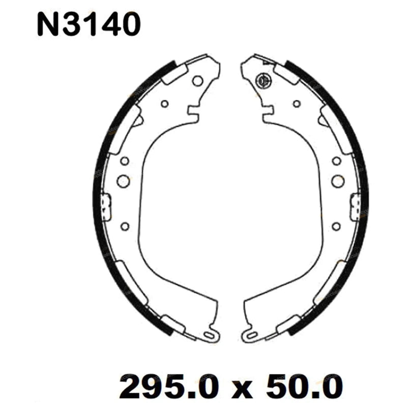 Navara D21 D22 (1989 - 2014) Ute Pads Rear Drum Brake Lining Shoe Set