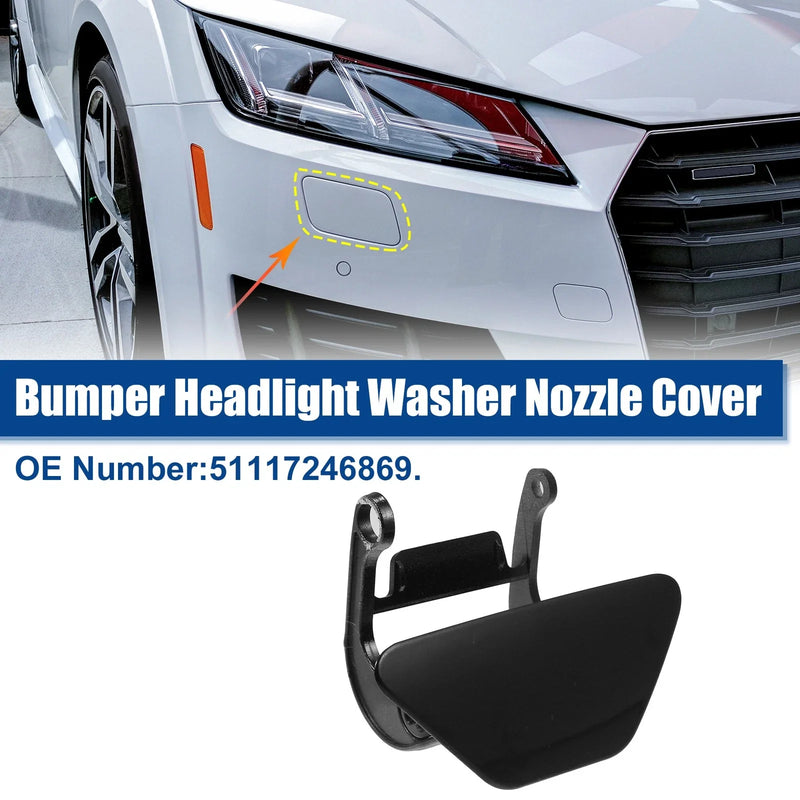 BMW 5 Series F10 Black Headlight Washer Spray Nozzle Cover Cap