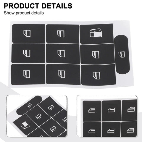 Window Buttons Golf V Passat Sticker Set Black Overlay