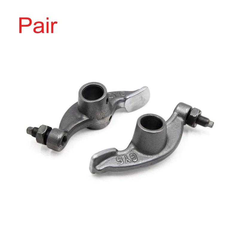 GY6-125 Pair Silver Tone Metal Valve Motorcycle Rocker Arms Arm Assembly
