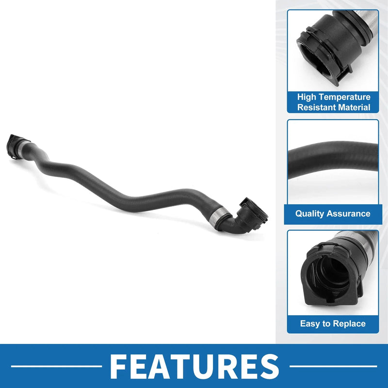 BMW X6 XDrive50i (2008-2019) Rubber Black 1 Pc Radiator Hose