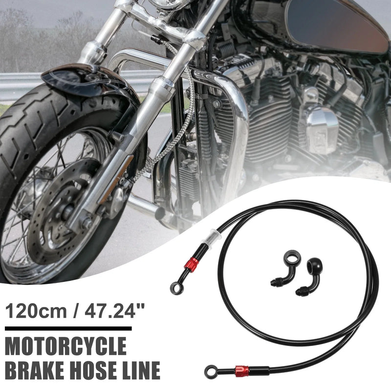Make Model AN3 28 90 Brake Hose Braided Line Clutch Tube 120cm Black