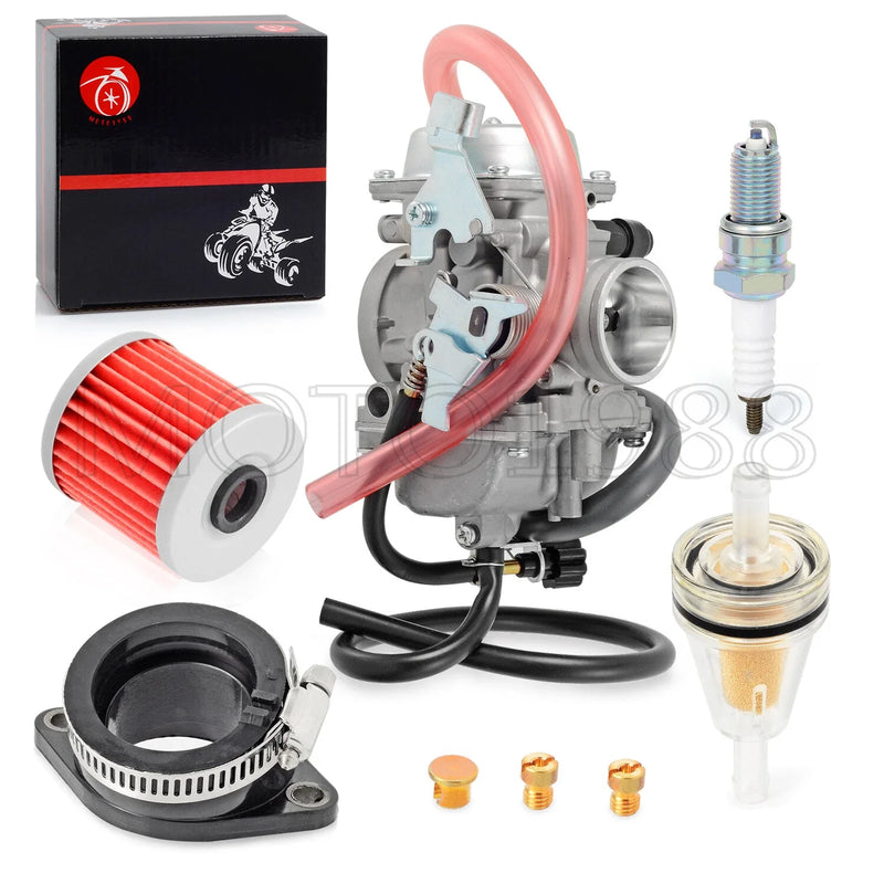Kawasaki KLF300-B Bayou 300 2x4 Carburetor & Intake Manifold (1996–2004)