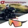 Motorcycle Riding Goggles Red Lens Black Frame Tri-Acetyl Cellulos