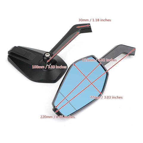 Classic Black CNC Machined Aluminium 2 x Motorcycle Mirror Set (2020-2023)