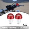 Motorcycle Red Handlebar End Plugs Caps 1 Pair 7/8" 22mm Aluminum Alloy
