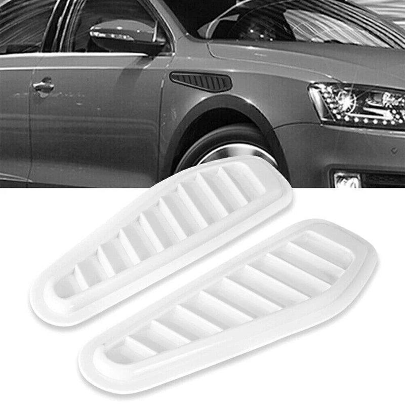 Car Decorative Cover White Air Flow Intake Hood Scoop Vents