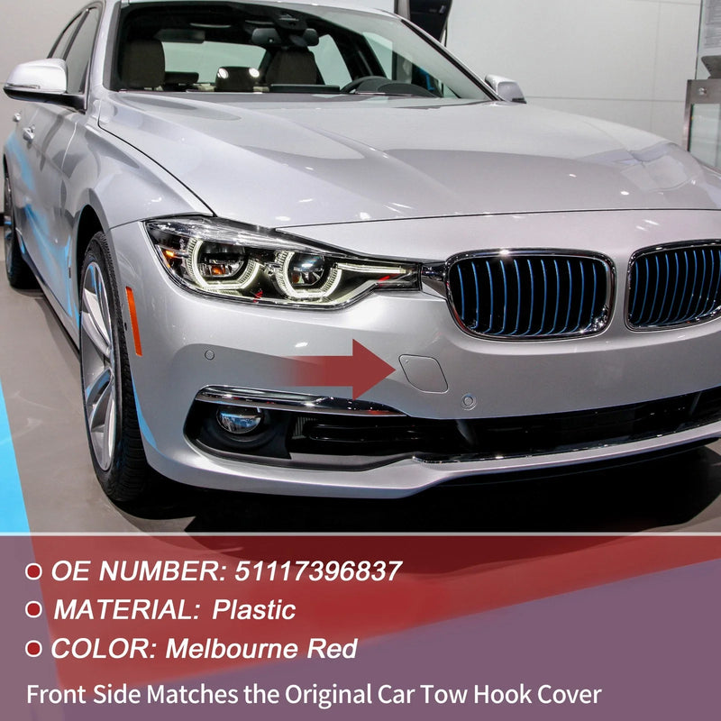 BMW 320i (2016-2018) - 1 Pcs Red Front Bumper Tow Hook Cover