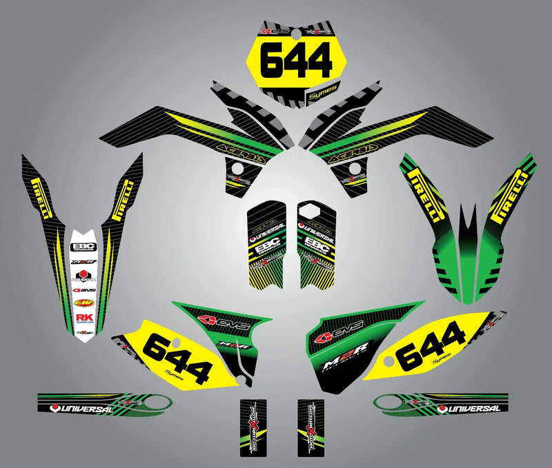 2004-2005 Kawasaki KXF 250 Full Custom Graphic Kit