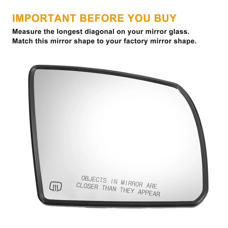 Toyota Tundra Heated White Mirror Glass (2007-2021)