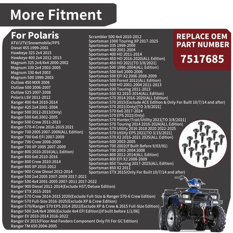 Polaris Ranger 16X Body Rack Torx Screw Bolt