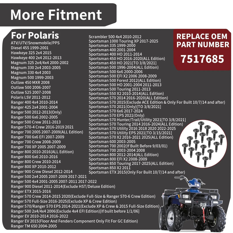 Polaris Ranger 16X Body Rack Torx Screw Bolt