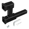 Dual 2in Trailer Hitch Receiver Rise-Drop Extender Adapter 4000LB Black
