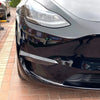 Tesla Model Y Black Front Bumper Side Canards Covers Trims (2020–2024)