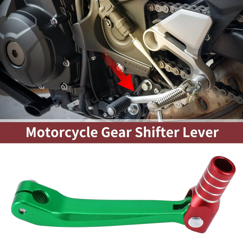 Honda CRF150F 2003-2017 - Green Red Silver Tone Shifter Lever