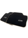 BMW M4 Series F83 (2014-2020) - Black Beige Rounds Premium Floor Mats