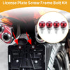 Motorcycle License Plate Screws Cover / 40mm / Aluminum Alloy Red