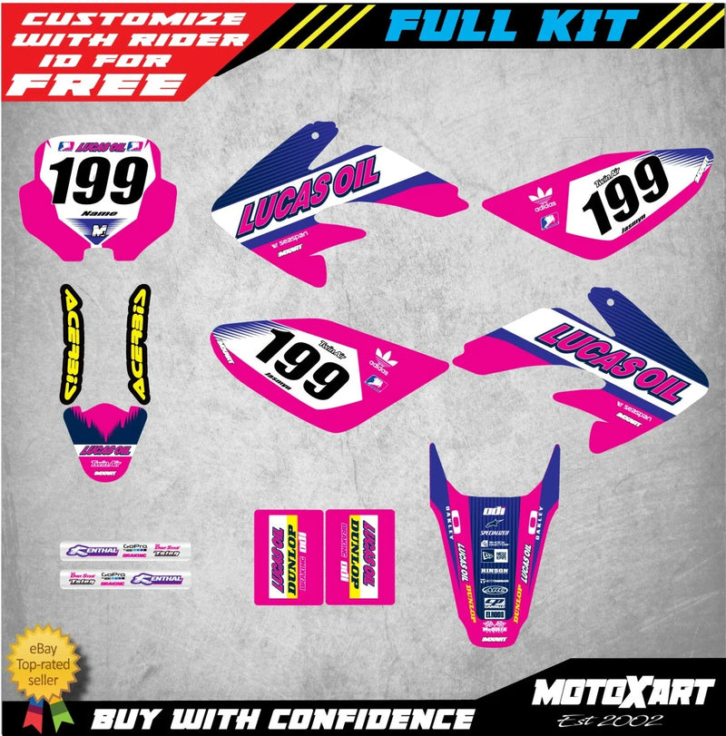 Honda CRF80 2011-2020 ACTIVE PINK Stickers Custom Graphics Full Kit