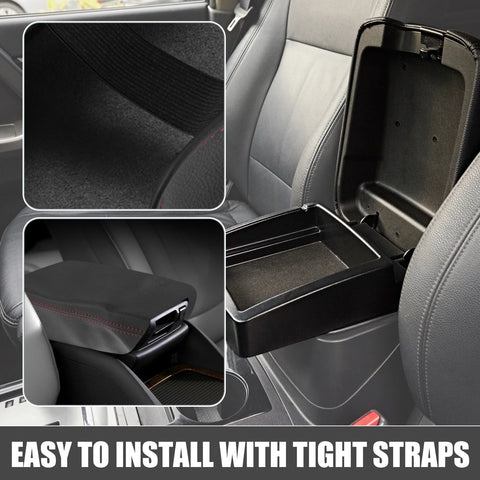 Ford Ranger (2019-2021) Black Red Stitch Car Center Console Armrest Cover