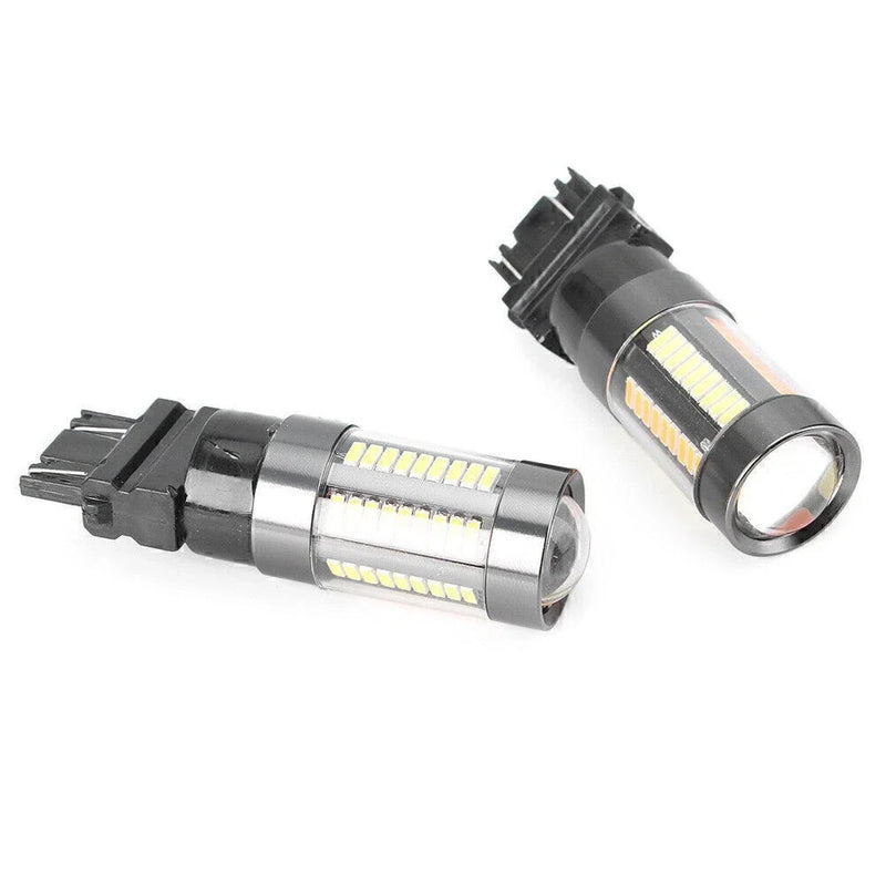 Turn Signal Light 12V T25 3157 Dual-Color Switchback 66 SMD Bulbs