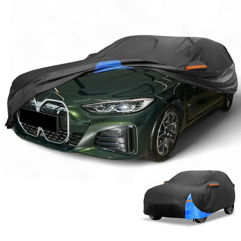 BMW i4 (2022-2024) Black Blue Waterproof Car Cover 210D-PU