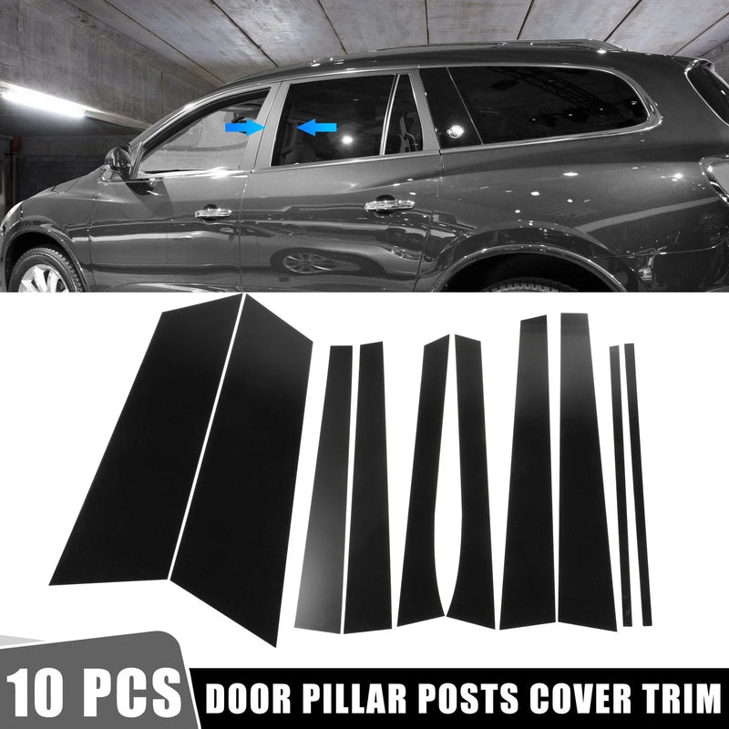 Buick Enclave 10 Pcs Door Cover Panel Trim Pillar Posts Stickers Black