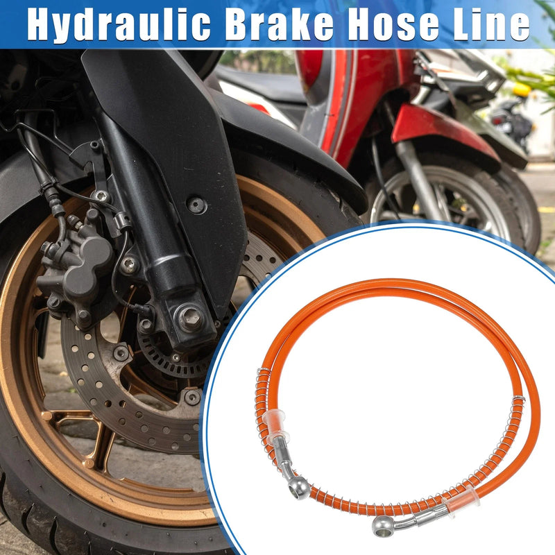 Motorcycle Hydraulic Brake Hose Line Pipeline Orange 120cm 10mm