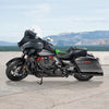 Harley Street Road Glide Black Green Driver Passenger Gel Seat (2009-2023)