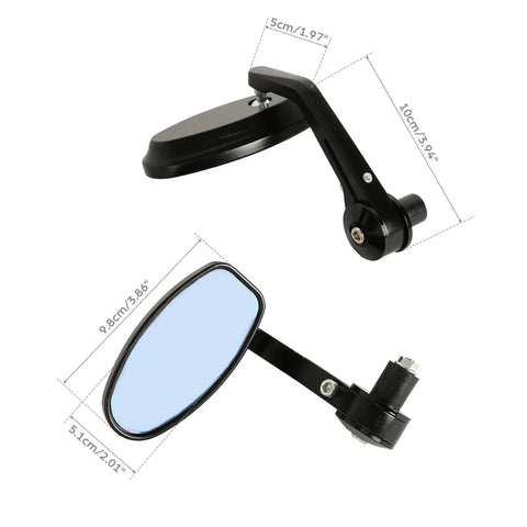 Harley Honda 22mm 7/8" Motorcycle Bar End Rearview Mirrors