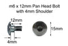 2x Black Aluminium Fairing Bolt m6 x 12mm +4mm Shoulder Step Motorcycle Screw