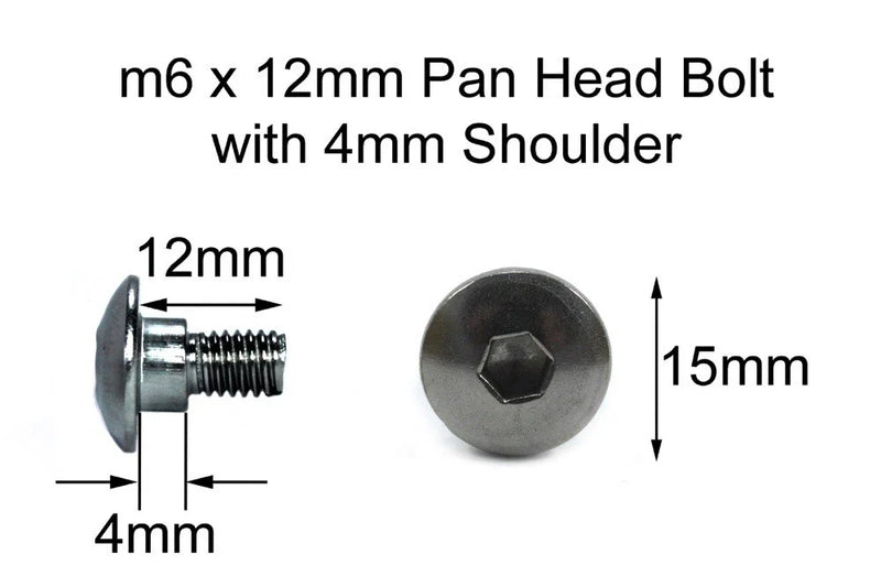 2x Black Aluminium Fairing Bolt m6 x 12mm +4mm Shoulder Step Motorcycle Screw